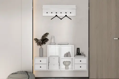 Leno Minimalist 4 Çekmeceli Dresuar Ve Askılık Pnr-Drs-1002