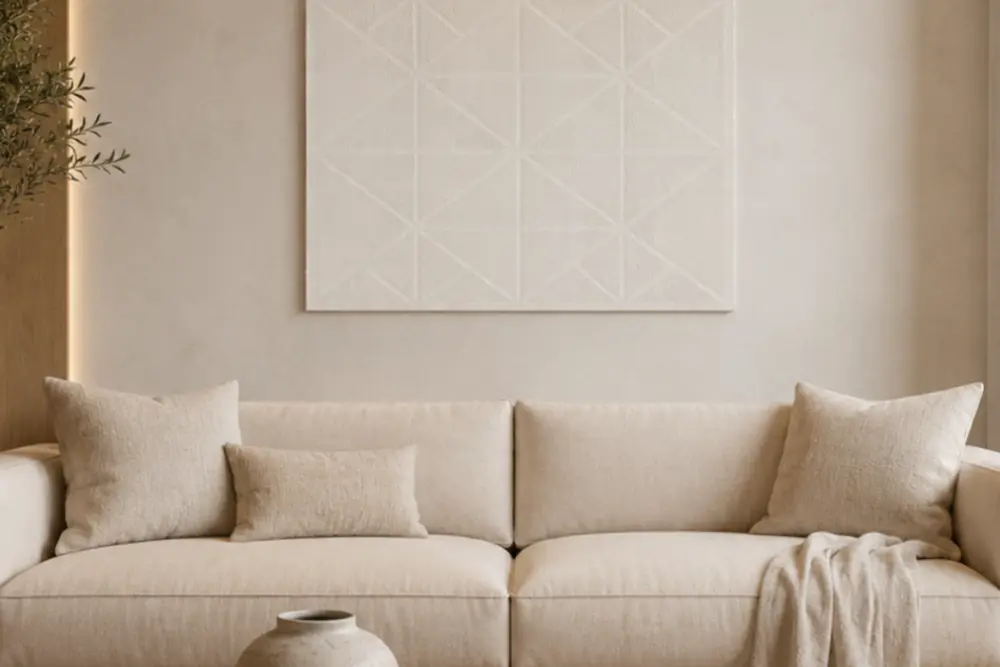 Elysia Modern Dokulu Tablo, Krem 50X70 Cm
