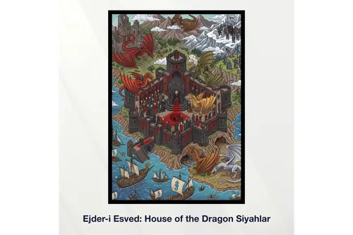 Miniaworks Ejder-İ Esved: House Of The Dragon Siyahlar Siyah Çerçeveli Poster 21X30