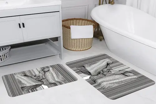 Rovigo Home Dijital Baskılı İkili Banyo Paspas Takımı, Rvg5242