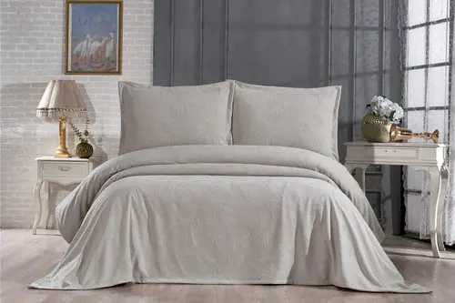 Çapa Home Fiore Yatak Örtüsü, Çift Kişilik, Taş