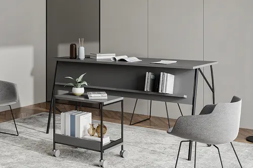 Lagomood Ella Ofis Masa Takımı, Antrasit, 150 Cm