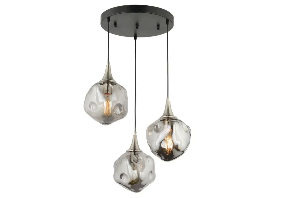 Lampaluce Globo 4 Modern Sarkıt Avize Üçlü 70 Cm Krom