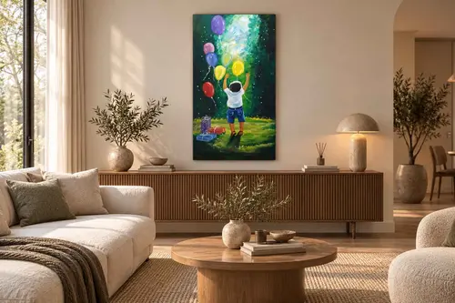 Uzun Balon Ve Hediyeler Orijinal Yağlı Boya Tablo