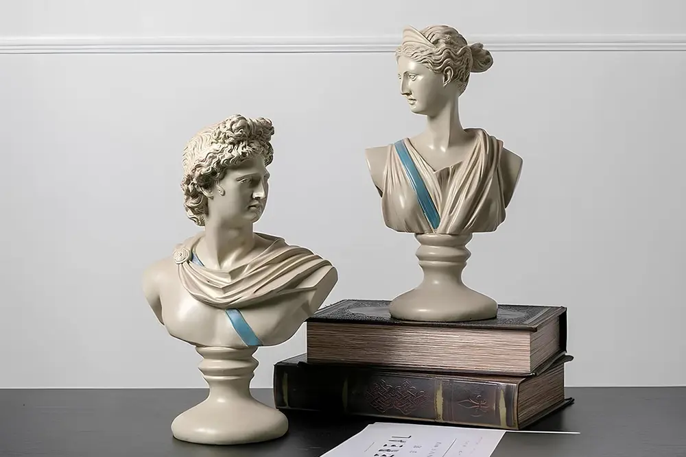 Artemis & Apollo Büst Set Krem