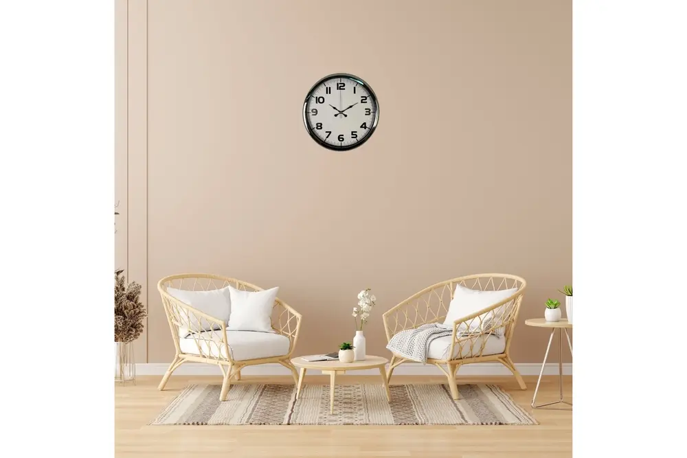 Krom Prime Metal Duvar Saati 40 Cm