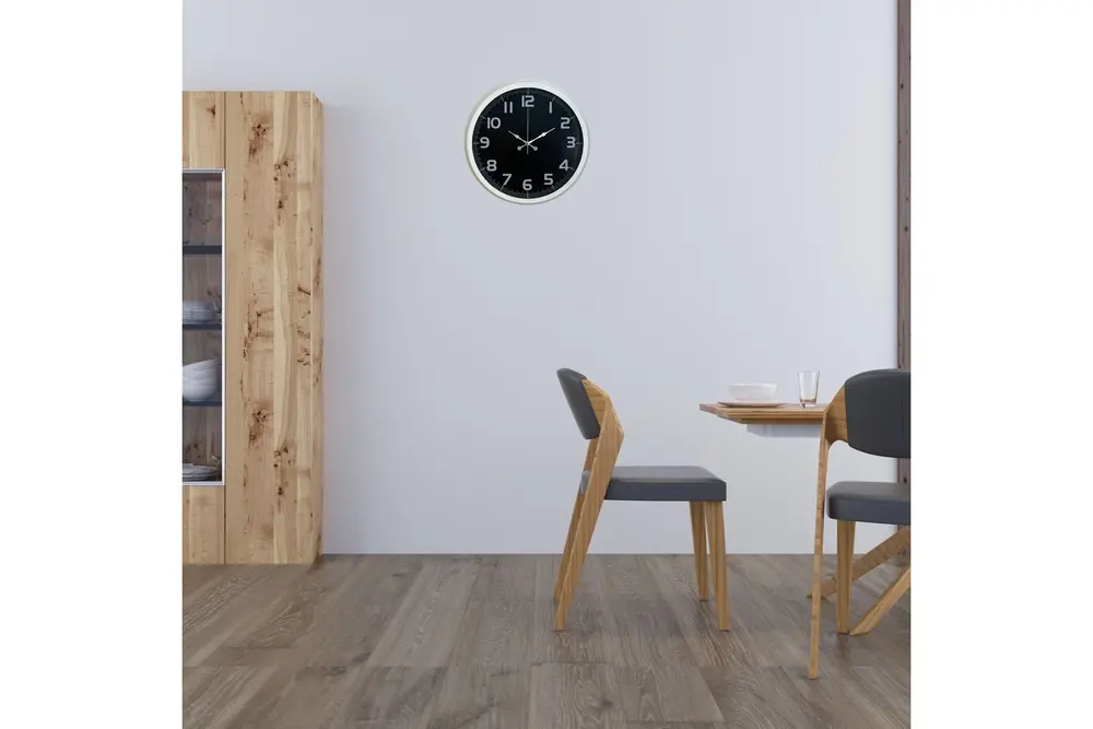 White Contrast Metal Duvar Saati 40 Cm