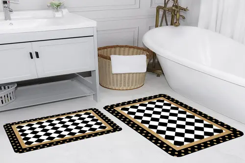 Rovigo Home Dijital Baskılı İkili Banyo Paspas Takımı Rvg5146