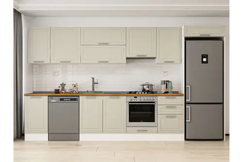 Alvinka 375X222 Cm Klasik Mebran Mutfak Dolabı, Mb E80S45S50 1 Mebran Kumtaşı Suntalam