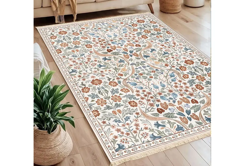 Leaf Baskılı Dokuma Taban Halı, 244 Yng, 80X150 Cm