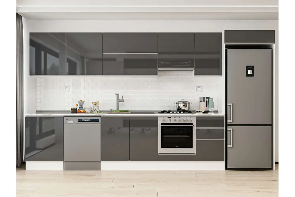 Alvinka 395X222 Cm Mutfak Dolabı, Mb E90S60S45 1 Antrasit Suntalam