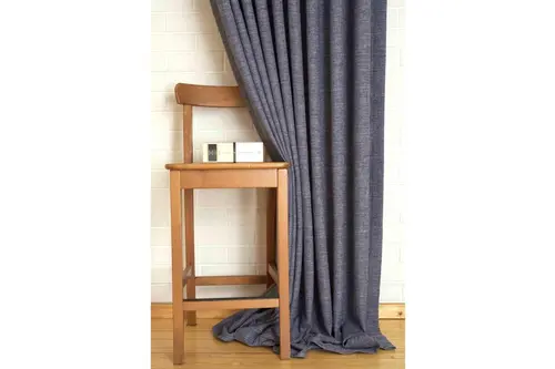 Massarelli Fon Perde Keten Lacivert 1-3 Sık Pile 60X260
