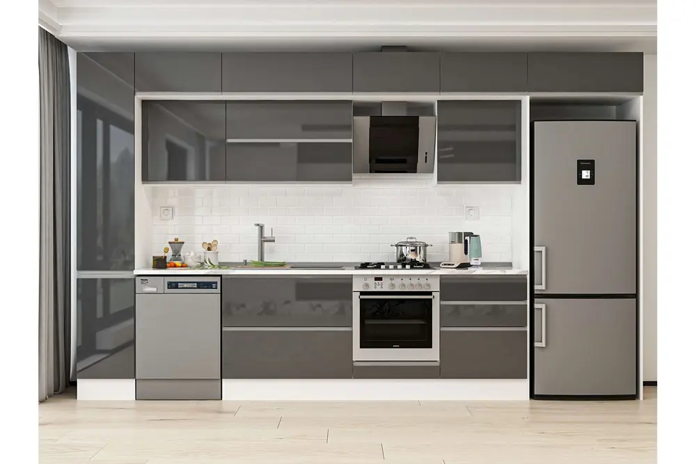 Alvinka 390X240 Cm Mutfak Dolabı, Mbb E90B40S60 2 Antrasit Suntalam