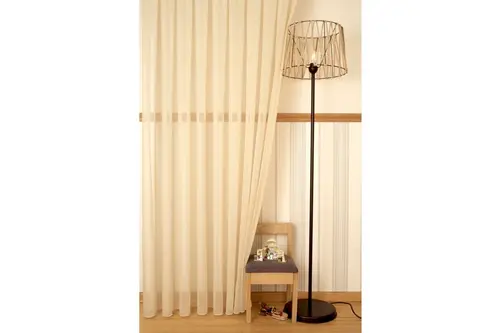 Kırçıllı Keten Tül Koyu Buğday Rengi Orta Sık Pile 100X260