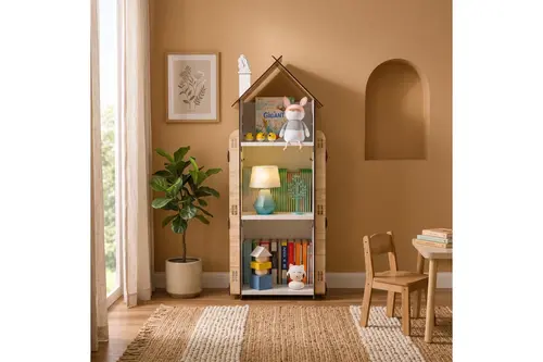 Baby Darling Dokuz Bölmeli Montessori Çocuk Kitaplığı, Traverten
