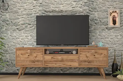 Penta Ahşap Ayaklı Atlantik Çam 160 Cm Tv Sehpası