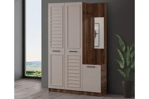 Polo Askılıklı Aynalı Portmanto Vestiyer