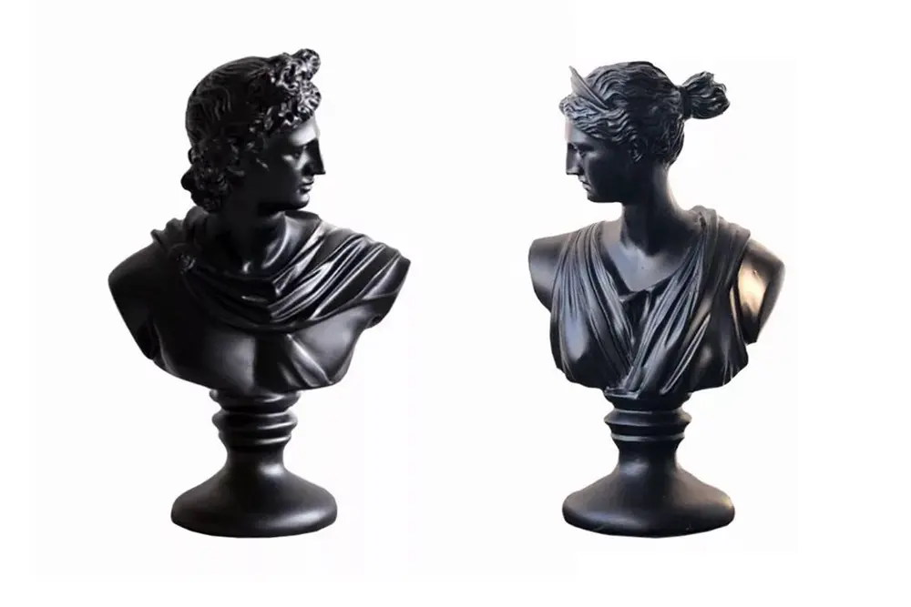 Apollo & Artemis Büst İkili Set Siyah
