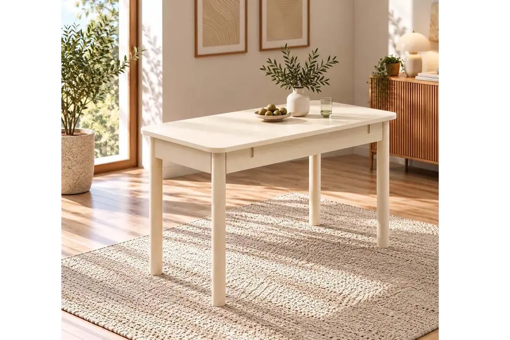 Vina Mini Açılır Mutfak Masası, Sedef Krem