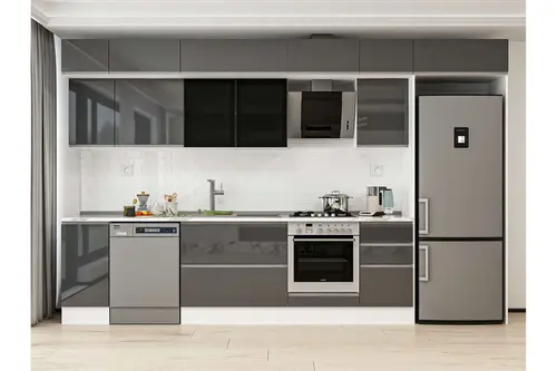 Alvinka 375X240 Cm Mutfak Dolabı, Mb E90S40S45 3 Antrasit Suntalam