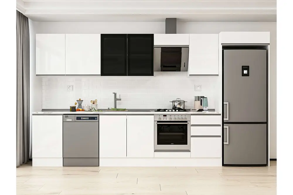 Alvinka 380X222 Cm Mutfak Dolabı, Mb E80S50S50 3 Beyaz Suntalam