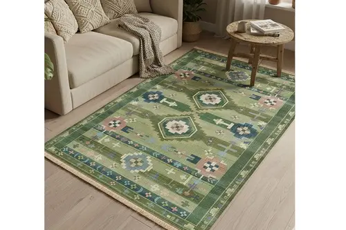 Geometrik Geleneksel Vintage Dokuma Taban Halı, 369 Yng, 60X120 Cm