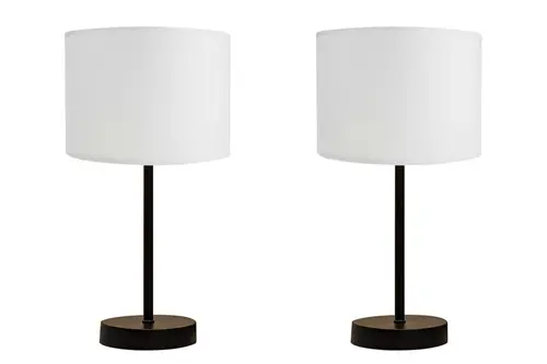 Evlight İkili Pvc Beyaz Şapka, Siyah Abajur