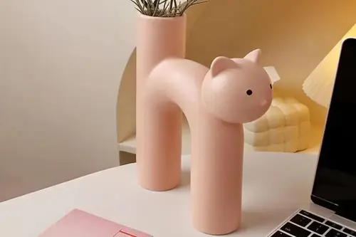 İskandinav Kedi Vazo, Pembe