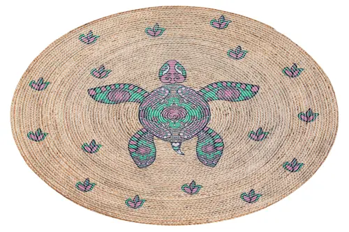 Jüt Sisal Halı 90, Kahverengi, 100X100
