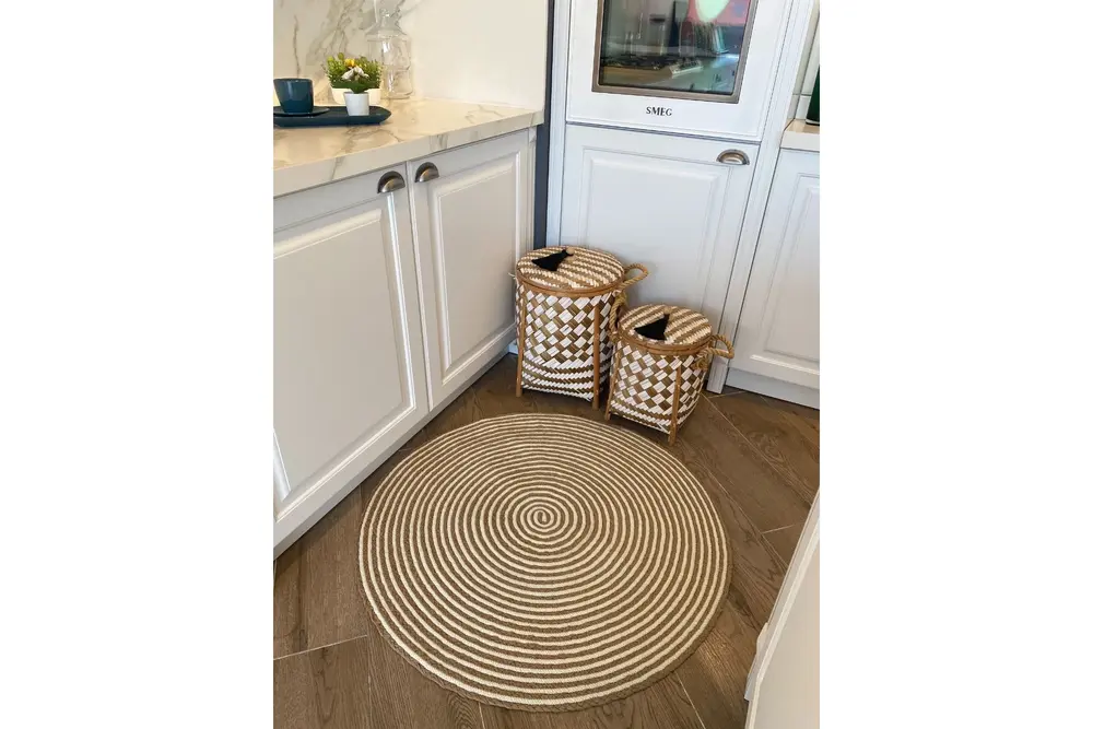 Halımax Milda Jüt Kilim 74, Yuvarlak, 90X90