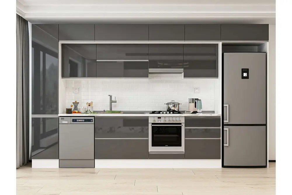 Alvinka 385X240 Cm Mutfak Dolabı, Mbb E80B45S60 1 Antrasit Suntalam