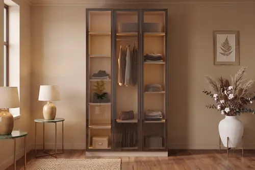 Vita Cam Mdf Gardırop, 3 Kapaklı