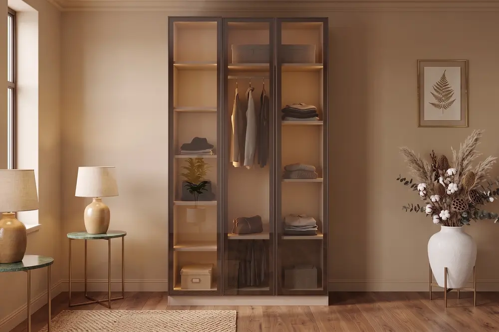 Vita Cam Mdf Gardırop, 3 Kapaklı
