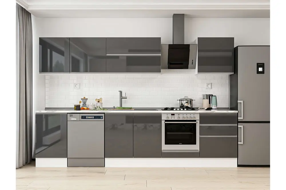 Alvinka 310X210 Cm Mutfak Dolabı, M E80S50S60 2 Antrasit Suntalam