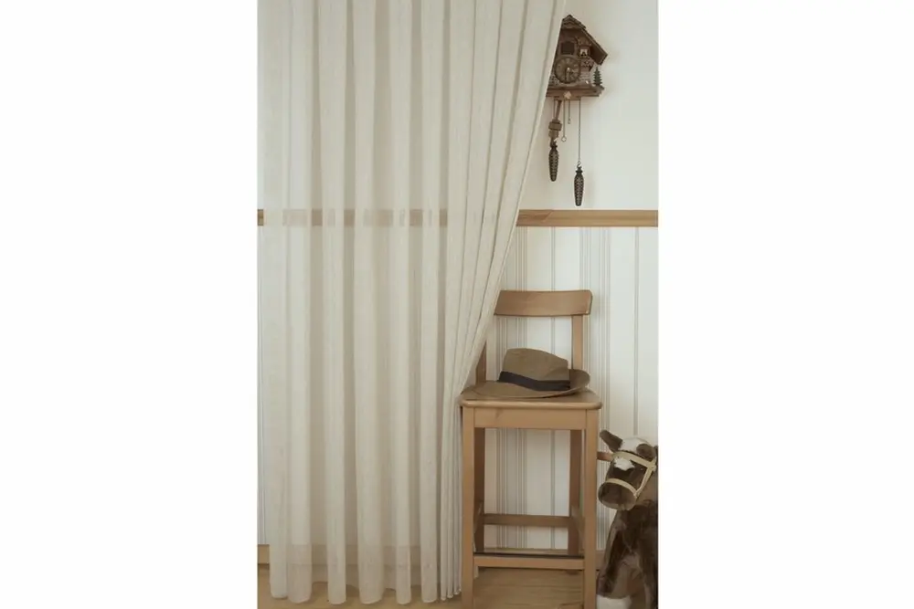 Massarelli Keten Tül Bej Pilesiz 100X260