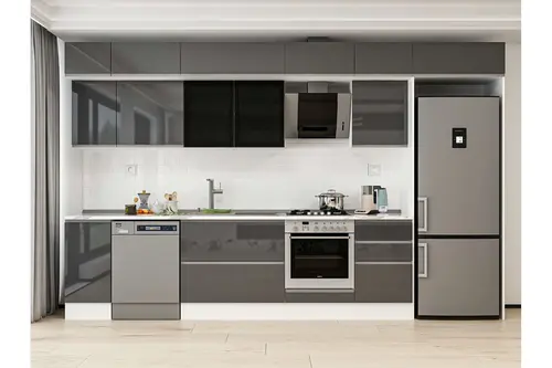 Alvinka 380X240 Cm Mutfak Dolabı, Mb E90S40S50 3 Antrasit Suntalam