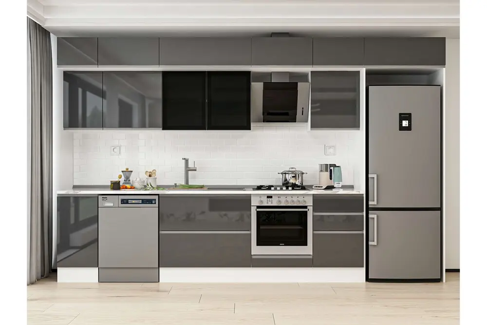 Alvinka 380X240 Cm Mutfak Dolabı, Mb E90S40S50 3 Antrasit Suntalam