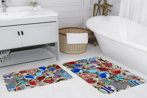 Rovigo Home Dijital Baskılı İkili Banyo Paspas Takımı Rvg5027