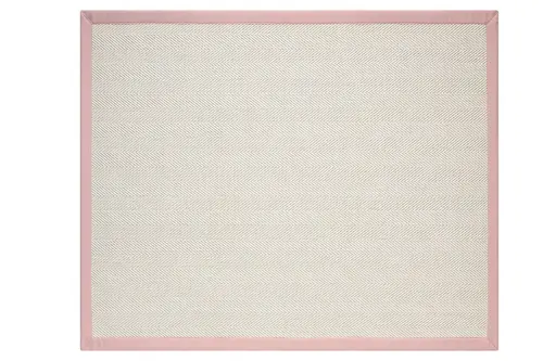 Bordürlü Hasır Dokulu Sisal Makine Halısı, Pembe, 80X150