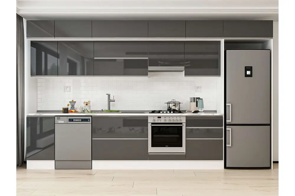Alvinka 395X240 Cm Mutfak Dolabı, Mb E90S45S60 1 Antrasit Suntalam