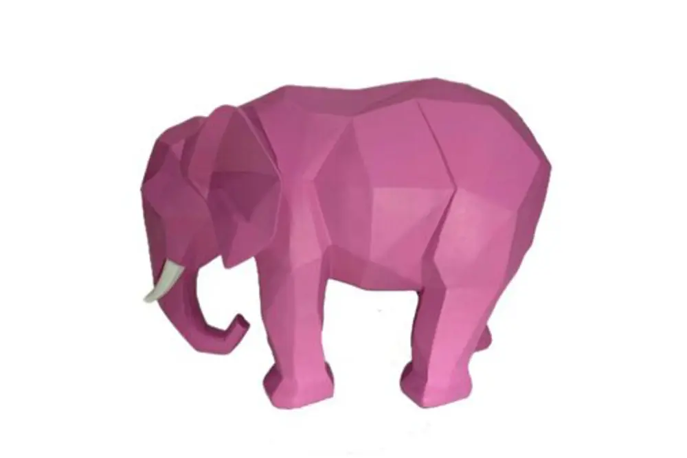 Kübik Fil Obje Pembe