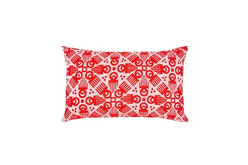 Kırmızı Duafe Dokuma Yastık Kılıfı, 50X30Cm