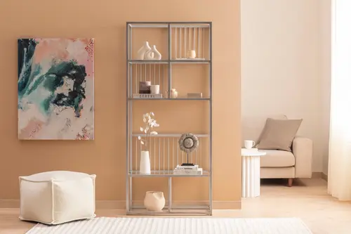 Lola Silver Metal Kitaplık, Gri, 80 Cm