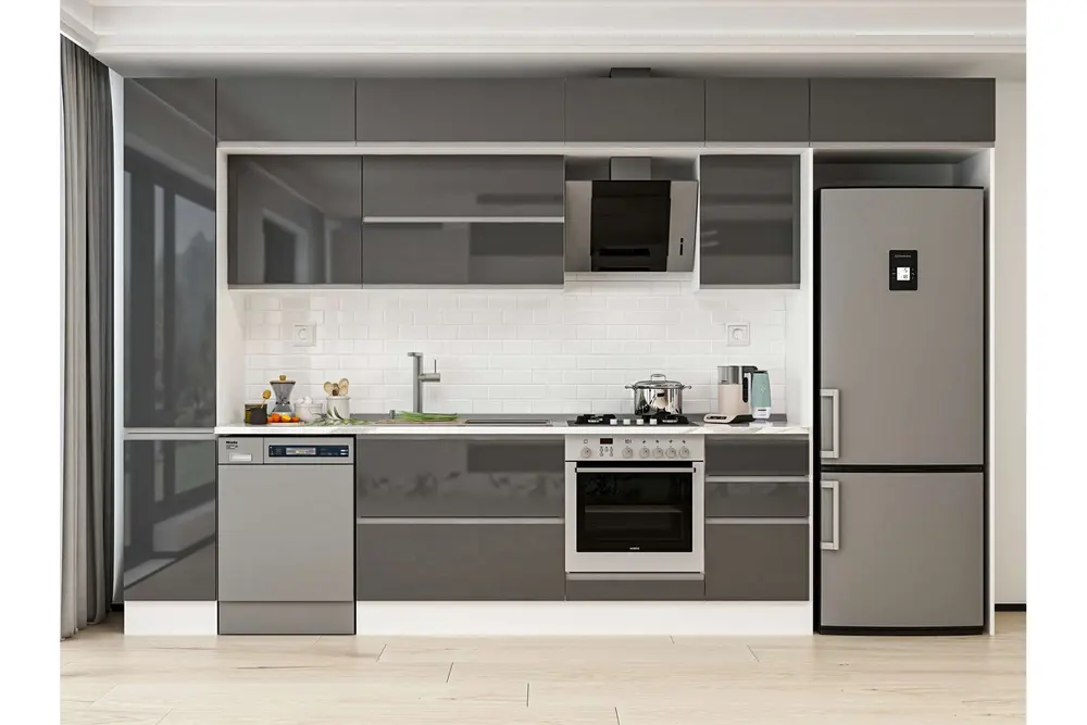 Alvinka 365X240 Cm Mutfak Dolabı, Mbb E80B40S45 2 Antrasit Suntalam