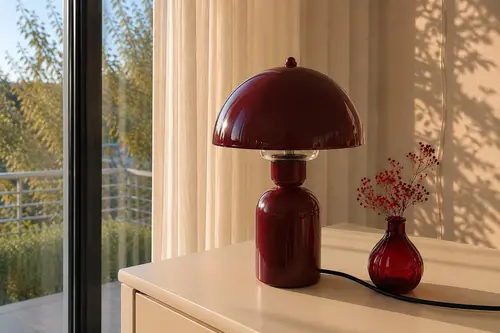 Evlight Elit Abajur, Bordo, 35 Cm