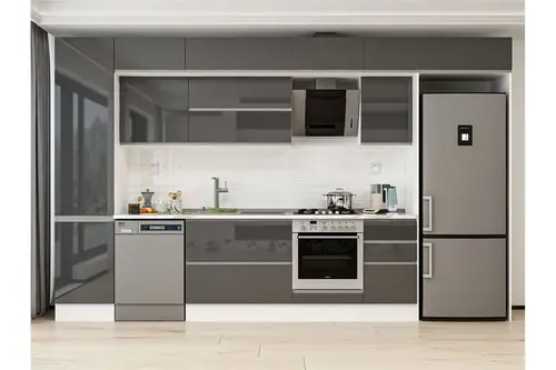 Alvinka 375X240 Cm Mutfak Dolabı, Mbb E80B50S45 2 Antrasit Suntalam