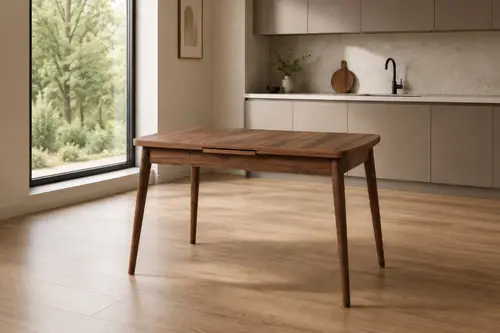 Avanos Ahşap Ayak Açılır Kapanır Mdf Mutfak Masası, 70X120+30 Cm, Ceviz Ceviz