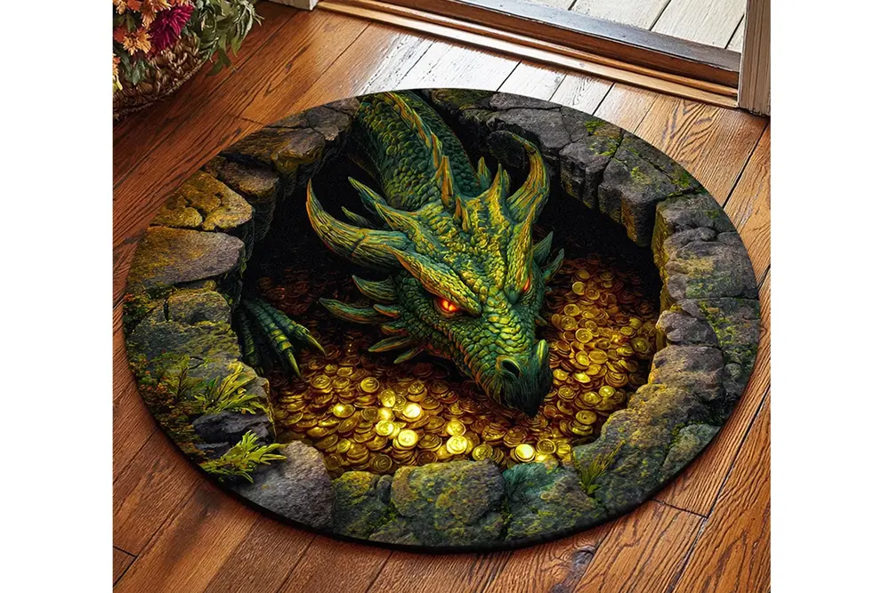 Ejderha Dokuma Taban Halı, 555 Yng, 80X80 Cm