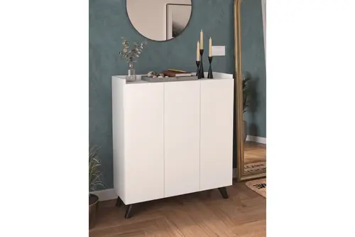 Noir Ayakkabılık Çok Amaçlı Dolap Düzenleyici Dolap Beyaz
