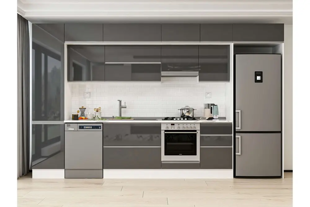 Alvinka 380X240 Cm Mutfak Dolabı, Mbb E80B50S50 1 Antrasit Suntalam